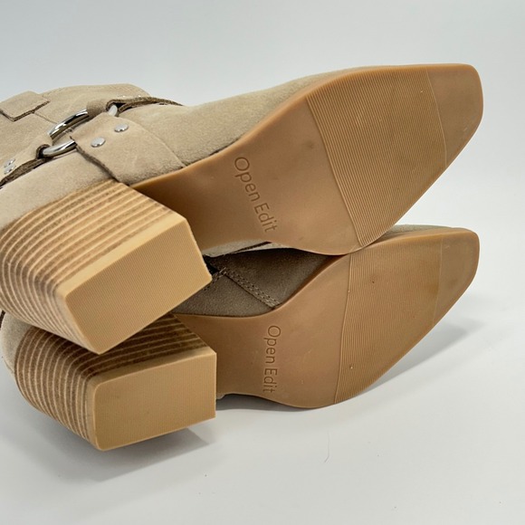 Open Edit Size 9 Taupe Suede Western Ankle Boots NEW Booties $130 Enzo Women's - Picture 14 of 16